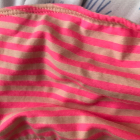 3/ $15 Check and stripe neon pink and beige stripe smock tube top - Picture 3 of 10